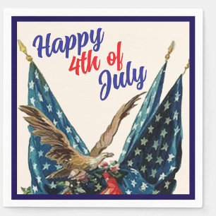 Flag and Eagle Patriotic 4th of July Cookout Party Napkins