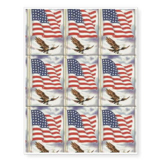 Flag and Eagle Temporary Tattoos