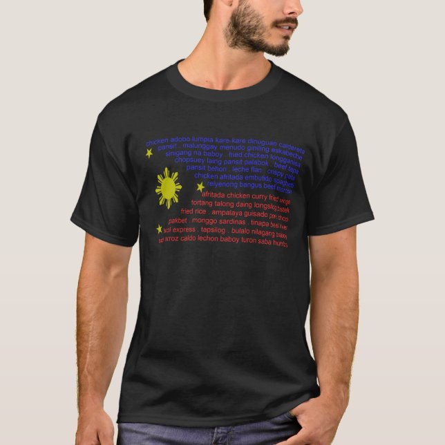 Flag and Filipino delicacies T-Shirt (Front)