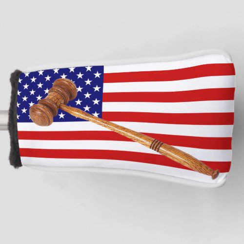 FLAG AND GAVEL GOLF HEAD COVER