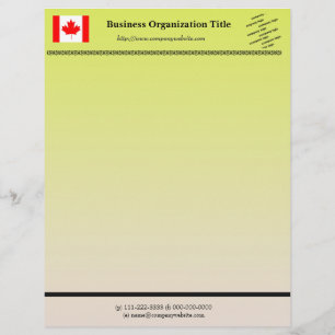 Flag and logo international business, green theme letterhead