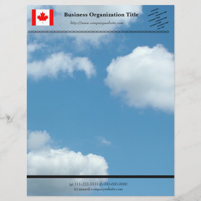 Flag  and logo international business letterhead (Front)