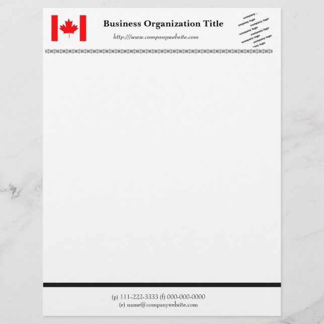 Flag and logo  international business letterhead (Front)