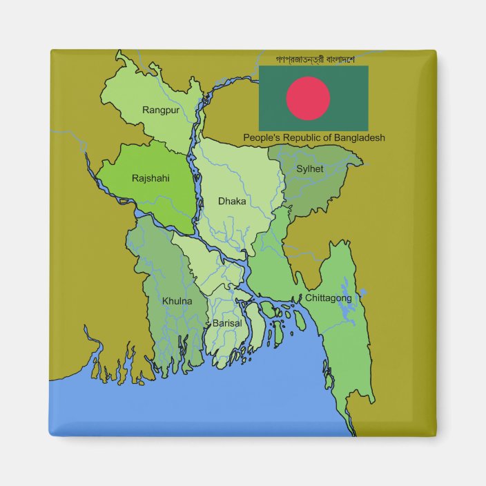 Flag and Map of Bangladesh