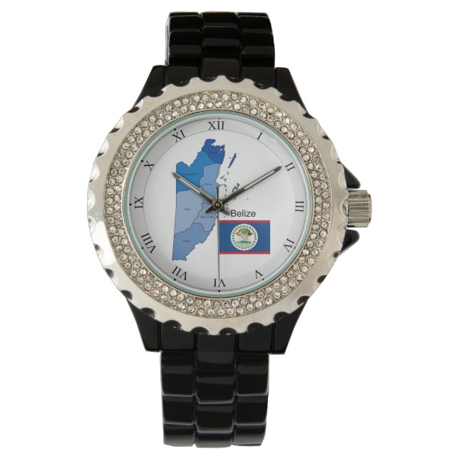 Flag and Map of Belize Watch (Front)