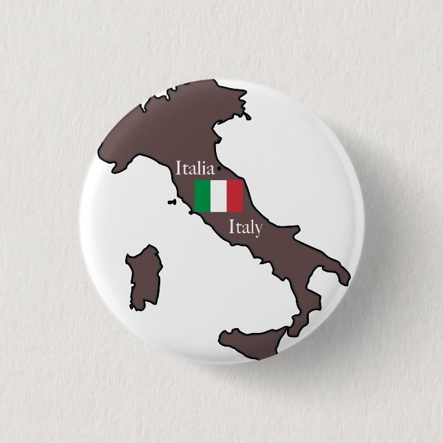 Flag and Map of Italy Button (Front)