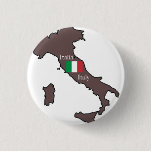 Flag and Map of Italy Button