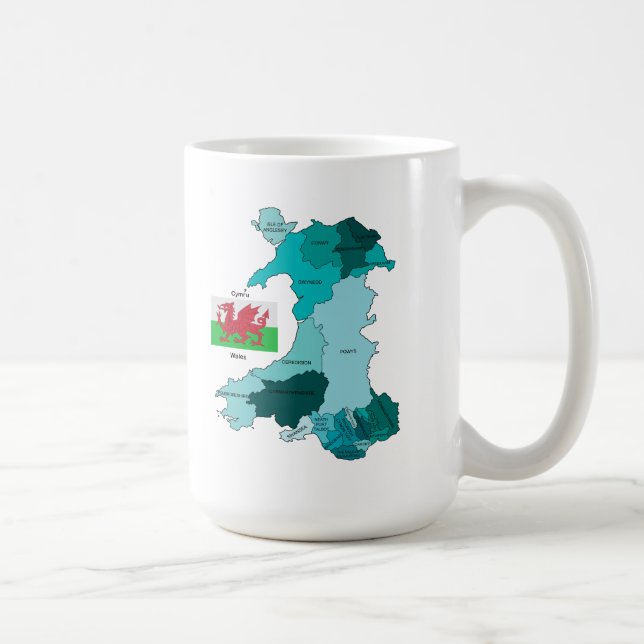 Flag and Map of Wales Coffee Mug (Right)