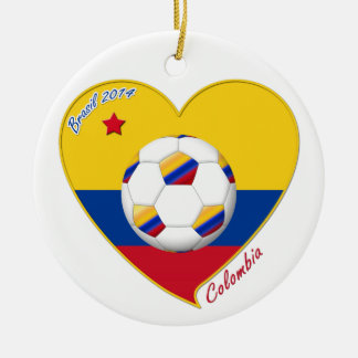 Flag and national team of COLOMBIA SOCCER 2014 Ceramic Ornament
