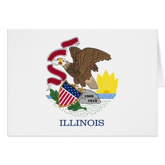 Flag and Seal of Illinois Cards (Front Horizontal)