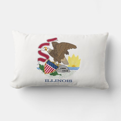 Flag and Seal of Illinois Lumbar Pillow