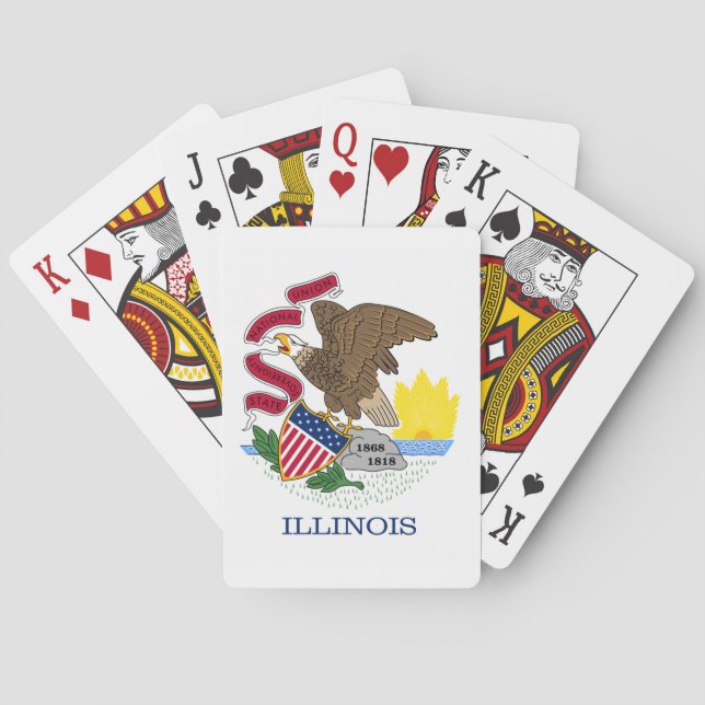 Flag and Seal of Illinois Poker Cards (Back)