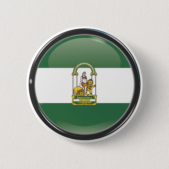 Flag and shield of Andalusia Pinback Button (Front)