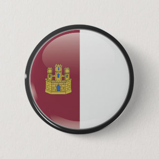Flag and shield of Castille-La Mancha Pinback Button