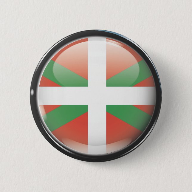 Flag and shield of Euskadi Pinback Button (Front)