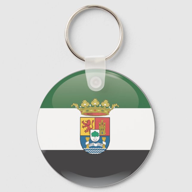 Flag and shield of Extremadura Keychain (Front)