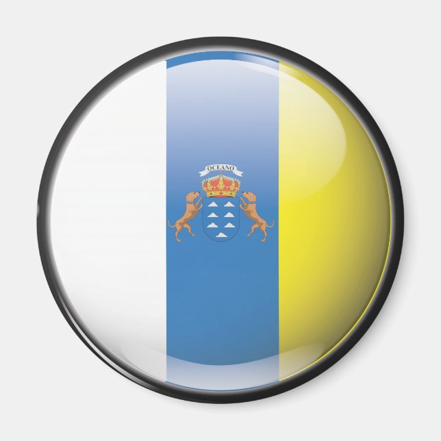 Flag and shield of the Canary Islands Magnet (Front)