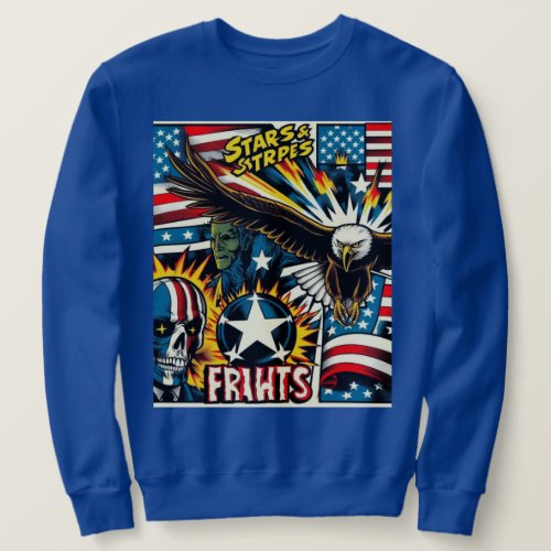 Flag and Skeleton Stars and Stripes Sweatshirt