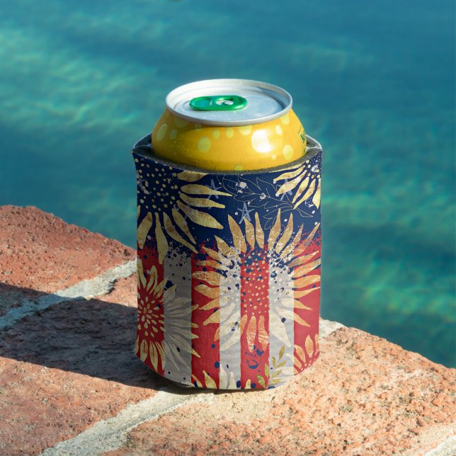 Flag and sunflowers can cooler (In Situ Pool)