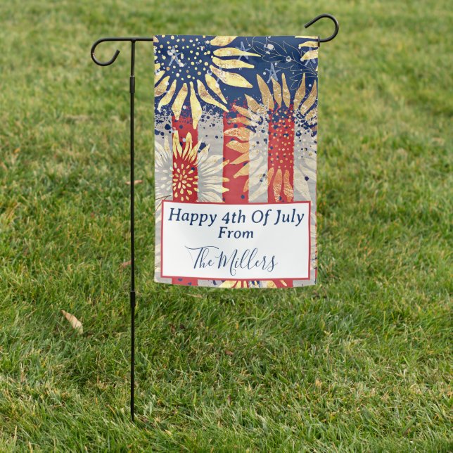 Flag and sunflowers personalized (In SItu)