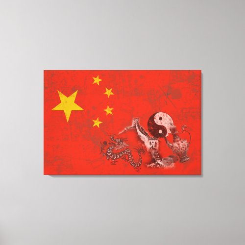 Flag and Symbols of China ID158 Canvas Print