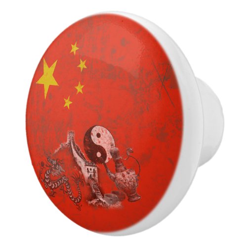 Flag and Symbols of China ID158 Ceramic Knob