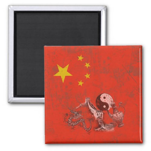 Flag and Symbols of China ID158 Magnet