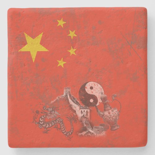 Flag and Symbols of China ID158 Stone Coaster