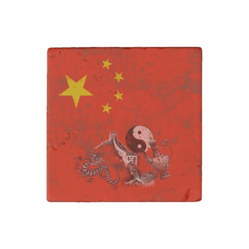 Flag and Symbols of China ID158 Stone Magnet