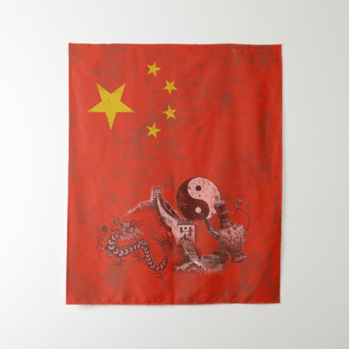 Flag and Symbols of China ID158 Tapestry