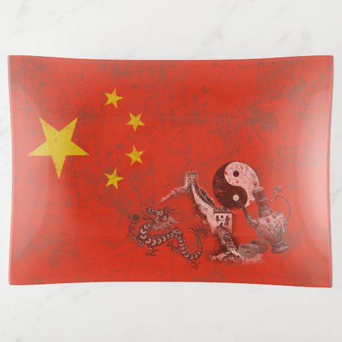 Flag and Symbols of China ID158 Trinket Tray