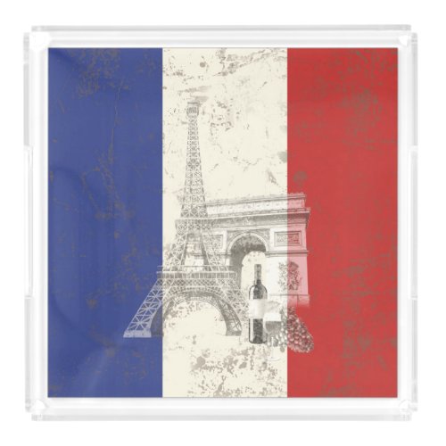 Flag and Symbols of France ID156 Acrylic Tray