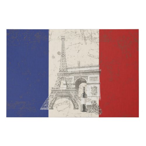 Flag and Symbols of France ID156 Faux Canvas Print