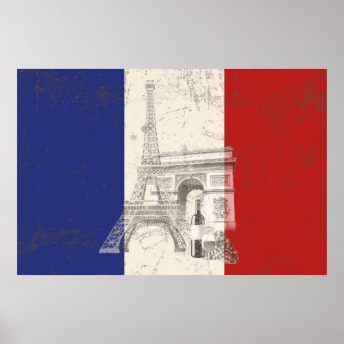 Flag and Symbols of France ID156 Poster