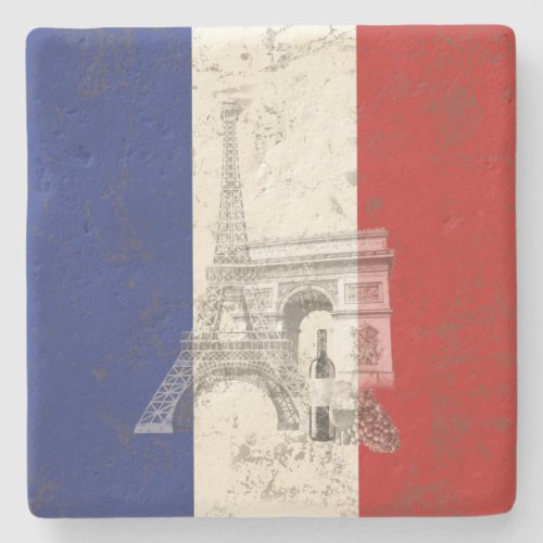 Flag and Symbols of France ID156 Stone Coaster