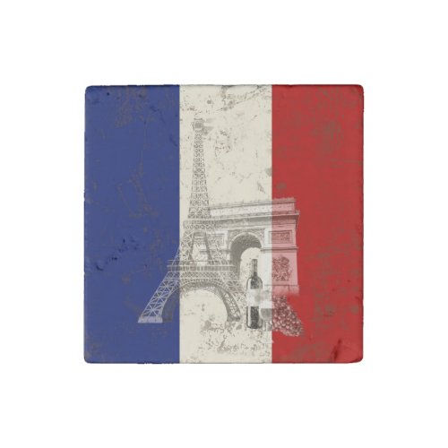Flag and Symbols of France ID156 Stone Magnet