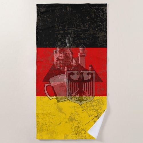 Flag and Symbols of Germany ID152 Beach Towel