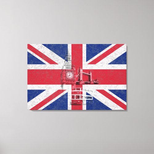 Flag and Symbols of Great Britain ID154 Canvas Print