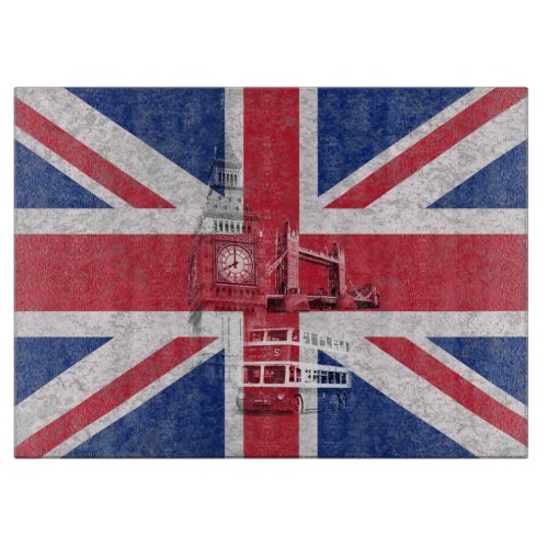 Flag and Symbols of Great Britain ID154 Cutting Board