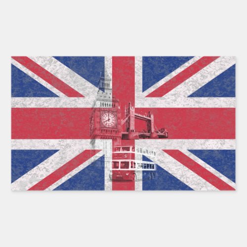 Flag and Symbols of Great Britain ID154 Rectangular Sticker