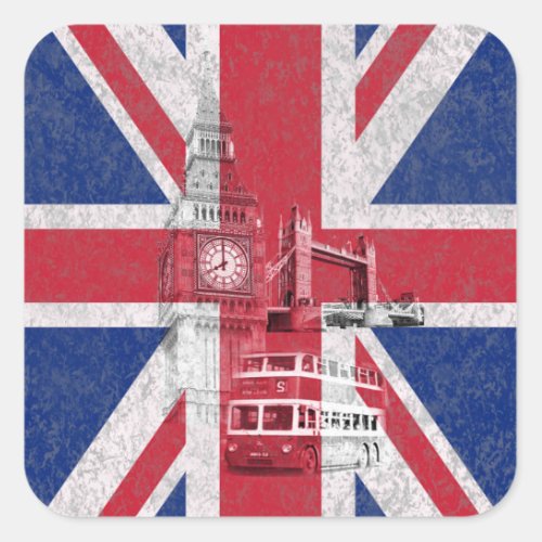 Flag and Symbols of Great Britain ID154 Square Sticker