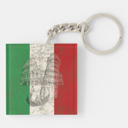 Flag and Symbols of Italy ID157 Keychain