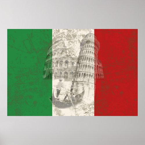 Flag and Symbols of Italy ID157 Poster