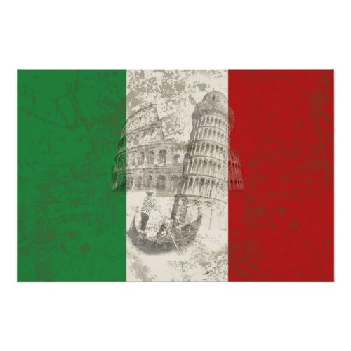 Flag and Symbols of Italy ID157 Poster