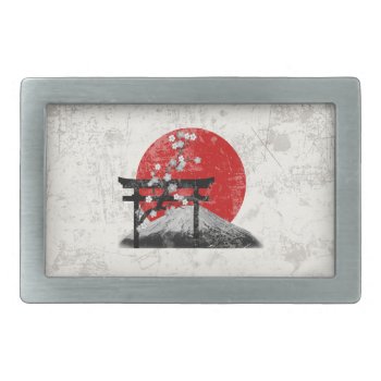 Flag And Symbols Of Japan Id153 Belt Buckle by arrayforaccessories at Zazzle