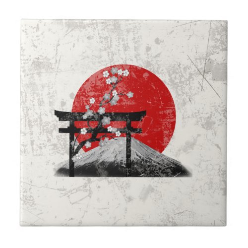 Flag and Symbols of Japan ID153 Ceramic Tile