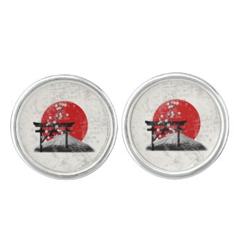 Flag And Symbols Of Japan Id153 Cufflinks by arrayforaccessories at Zazzle
