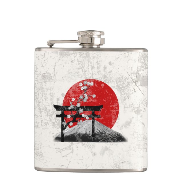 Flag and Symbols of Japan ID153 Flask (Front)