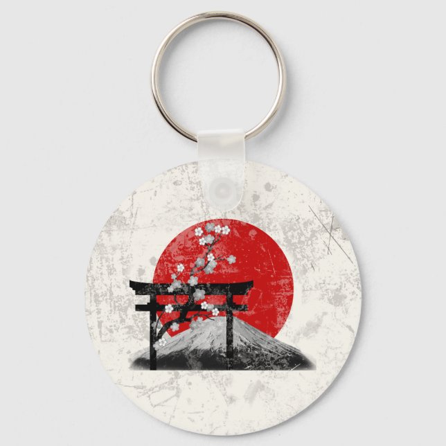 Flag and Symbols of Japan ID153 Keychain (Front)