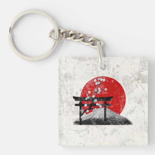 Flag and Symbols of Japan ID153 Keychain (Front)